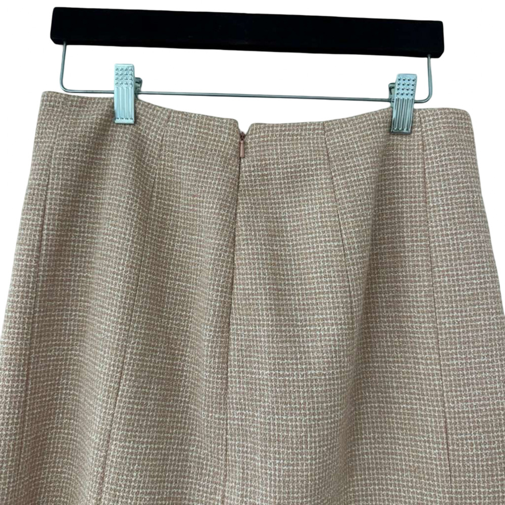 Maggy London Petites Pink Vintage Tweed Lace Trim Skirt Suit Blazer Y2K sz 10 P - Picture 4 of 16